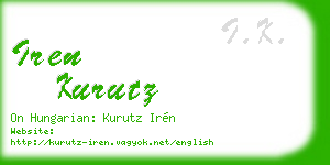 iren kurutz business card