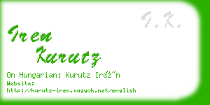 iren kurutz business card